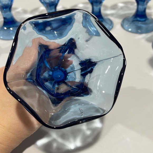 Libbey Blue Glass Ice Cream Sundae Parfait Tulip 6”Cups glasses Set of 8 - Picture 7 of 16